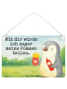 Mr. & Mrs. Panda Deko Schild Pinguin Pommes Design mit Spruch in Weiß