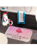 Mr. & Mrs. Panda Badematte Flamingo Stolz mit Spruch in Aquarell Pink