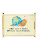 Mr. & Mrs. Panda serviertablett aus holz Schnecke Sir mit Spruch in Gelb Pastell