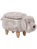 Beliani Tierhocker DOGGY in Beige/Braun - (W) 62 x (H) 38 x (L) 36 cm