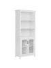 Beliani Vitrine LUSBY in Weiß - (W) 75 x (H) 181 x (L) 38 cm