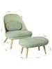 SoBuy Sessel mit Hocker in Hellgrün - (W) 57 x (H) 45 x (L) 67 cm