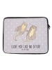 Mr. & Mrs. Panda Notebook Tasche Otter Hände halten mit Spruch in Grau Pastell