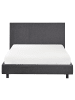 Beliani Doppelbett ALBI in Grau/Schwarz - (W) 135 x (H) 94 x (L) 211 cm