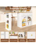 ABRIHOME Ausziehbarer Bartisch mit Stauraum in Weiß - Sideboardschrank mit Glas