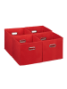 relaxdays 4 x Aufbewahrungsbox in Rot - (B)30 x (H)30 x (T)30 cm