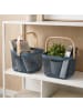 relaxdays 2 x Drahtkorb in Dunkelblau/ Natur - (B)26 x (H)17,5 x (T)24 cm