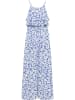 faina Maxikleid Mit Blumenprint in Blau Weiss