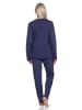 NORMANN Schlafanzug langarm Pyjama Pyjamahose Tupfen Punkte Optik - 86411 in navy