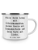 Mr. & Mrs. Panda Emaille Tasse Spruch Leichtigkeit im Leben mit ... in Weiß