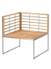 home24 Eckmodul Cipressa Teak & Edelstahl in Braun-Grau