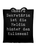 Mr. & Mrs. Panda Tote Bag Spruch Sekretärin Heldin mit Spruch in Schwarz