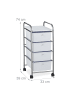 relaxdays Badrollwagen "4 Schubladen" in Silber - (B)33 x (H)74 x (T)39 cm