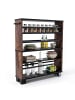 relaxdays Nischenwagen "Industrial" in Schwarz/ Braun - (B)13 x (H)80 x (T)50 cm