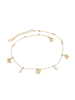 faina Women Thin Station Bracelet With Charms in Gold