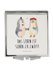 Mr. & Mrs. Panda Kosmetikspiegel Pinguin Heirat mit Spruch in Weiß