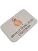 Mr. & Mrs. Panda Badteppich Faultier Zufrieden mit Spruch in Grau Pastell