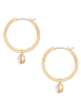 Lulu & Jane Creolen aus Messing mit Glaskristall in gelbgold