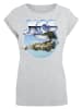 F4NT4STIC Extended Shoulder T-Shirt YES Chrome Island in grau meliert