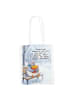 Mr. & Mrs. Panda Tote Bag Taube Winter Pommes Design mit Spruch in Weiß