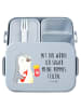 Mr. & Mrs. Panda Brotdose Pinguin Pommes Motiv mit Spruch in Blau Pastell