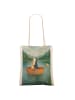 Mr. & Mrs. Panda Canvas Tasche Pinguin Angelboot Design ohne Spruch in Weiß