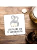 Mr. & Mrs. Panda Untersetzer Pinguine Kuscheln mit Spruch in Weiß