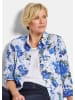 GOLDNER Hemdbluse mit Spitzenshirt in blau / weiß / geblümt