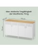 SONGMICS Aufbewahrungsschrank Bravon in Weiß-Beige - (B)141 x (H)76 x (T)40 cm
