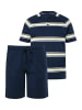JP1880 Langer Schlafanzug in navy blau