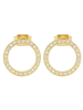 Adeliás Damen Ohrringe – Ohrstecker aus Edelstahl mit Strass Steinchen in gold