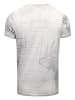 Rusty Neal Herren Vintage Oil Wash T-Shirt mit Skull Print & Raw Edge Rundhals in Grau