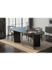 CALICOSY Esstisch CHARLIE in Schwarzes Holz - (W) 200  x (H) 75  x (L) 90  cm