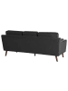 Beliani 3-Sitzer Sofa LOKKA in Schwarz/Braun - (W) 204 x (H) 85 x (L) 83 cm