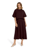Vera Mont Midirock mit Gummizug in Dark Maroon