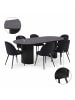 ebuy24 Essgruppe Kyoto 7-teilig Dunkelbraun, schwarz 210 x 100 cm