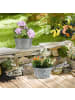 relaxdays 4x Zinkwanne in Silber - 4 l