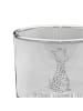 Mr. & Mrs. Panda Whiskey Glas Giraffe Zufrieden mit Spruch in Transparent