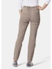 GOLDNER Damen Jeans Slim Fit LOUISA mit Stretch-Anteil in taupe