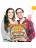 Mr. & Mrs. Panda Kissen Sonne lächelnd Design mit Spruch in Weiß