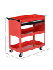 HOMCOM Werkstatt-Rollwagen-82L x 35B x 76H cm-Schwarz+rot