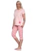 NORMANN Capri Pyjama Schlafanzug Sternen in rosa