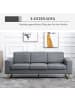 HOMCOM 3-Sitzer Sofa-L200 x B82 x H78 cm-Dunkelgrau