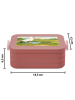 Mr. & Mrs. Panda Bento Box Storch Design mit Spruch in Rot Pastell