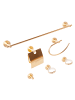 Beliani 6-tlg Badaccessoires Set ZARUMA in Gold