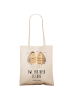 Mr. & Mrs. Panda Tragetasche Eulen Liebe mit Spruch in Creme
