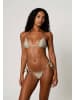 Moda Minx Bikinihose Gold Shells Trim Edge Tie Side in Stone