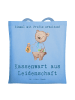 Mr. & Mrs. Panda Shopping Tasche Kassenwart Leidenschaft mit Spruch in Sky Blue