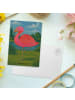 Mr. & Mrs. Panda Postkarte Flamingo Classic Design ohne Spruch in Weiß
