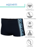 Aquarti Aquarti Herren Badehose Kurz Sportlich Streifen in schwarz/blau